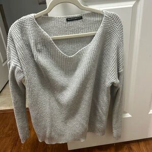 Brandy Melville Light Gray V-Neck Sweater one size fits all